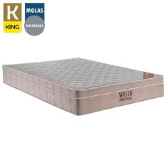 Cama Box Baú King Suede Bipartido + Colchão Ortobom Airtech Molas Ensacadas 65x193x203 Marrom