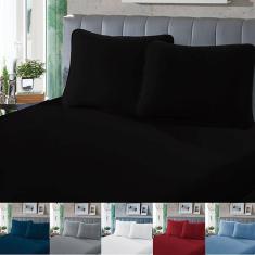 Jogo De Cama Malha 3 Peças King 100% Algodão Fio 30 Penteado