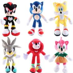 Boneco de pelúcia Sonic the Hedgehog 28cm 6 peças