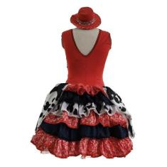 Roupa Country Feminina Infantil Vestido Cowgirl Com Chapéu - Fantasias