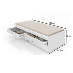 Bicama Com 02 Gavetas Bari Branco Gabrielli Com Colchões - Gabrielli M