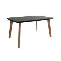 Mesa de Jantar Jade 4 lugares Black com Vidro Pés Oblongo - RV MÓVEIS 