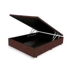 Base Box com Baú Casal Marrom - FácilPedido