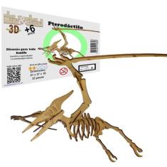 Brinquedo Educativo Quebra Cabeça 3d Dinossauro Pterodáctilo Mdf - Mon