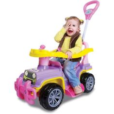 Quadriciclo Infantil de passeio com empurrador aro protetor com apoio de pés Menina Maral