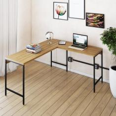 Escrivaninha Mesa Escritório em L Estilo Industrial 150x140cm Active -