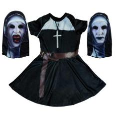 Fantasia Freira do Mal Infantil com Duas Máscaras - Fantasias Carol EF