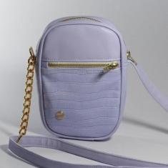 Bolsa Cristiane Mini Shoulder Alça Corrente Lavanda-Feminino