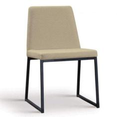 Cadeira para Sala de Jantar Escritório Estofada Base em Aço Yanka - Da