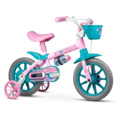 Bicicleta Infantil Aro 12 com Rodinhas Charm Rosa Nathor Menina