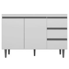 Balcão Gabinete De Pia 120Cm 2 Portas 3 Gavetas Branco