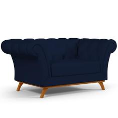 Sofá 2 Lugares Império 150 Cm Veludo Azul Oxford C-304