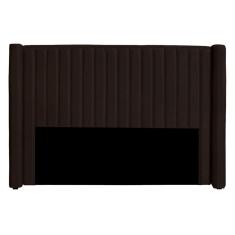 Cabeceira Casal Estofada Para Cama Box Alicia Veludo Cor Marrom