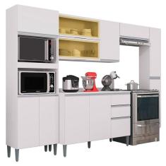 Cozinha Aline Balcão Com Tampo E Paneleiro Branco - Poquema