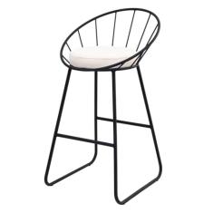 Banqueta Cozinha Banco para Bancada Sunset Média Área Gourmet Churrasqueira Preto/Off White