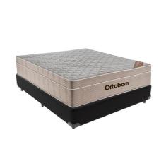Cama Box Casal Preto e Colchão Airtech Springpocket Molas Ensacadas Or