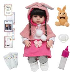 Bebê Reborn Boneca Pintada Menina Princesa Presente + Itens - Cegonha 