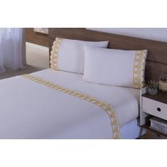 Jogo De Lençol Cama Viúva 100% Algodão 4 Peças Amarelo - Thais Enxovai