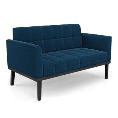 Sofá Namoradeira Base Madeira Fixa Preto Elisa Bouclê D03 - D'Rossi, A