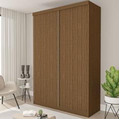 Guarda Roupa Solteiro Premium Kiara 138cm 2 Portas 2 Gavetas Espresso 