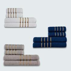 Jogo De Toalhas 12 Peas Coleo Montreal 100% Algodo Br+az+cz - Toalhas 