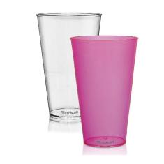 Kit 2 Copos Big Drink Rosa E Transparente 550 Ml