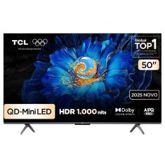 Smart TV TCL 50 Polegadas QLED Mini LED 4K C6KS WiFi Bluetooth Google TV HDR10+ Dolby Atmos 50C6KS