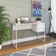 Escrivaninha Mesa Escritório P1012 Retrô 2 Gavetas 120cm Industrial Br