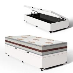 Cama Box Baú Solteiro Colchão de Molas Ensacadas DAngelis Classic 88cm