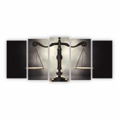 Quadro Direito - Balança Da Justiça Preto E Branco Em Canvas