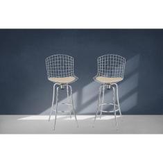 Banqueta Giratória Concha Bc29 Treparoni Bege