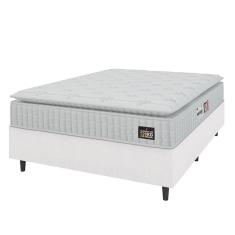 Cama Box Colchão Casal Espuma D33 Vangogh Pillow Top 138x188x67cm Linho Branco Hellen - Suporta até 120kg por Pessoa