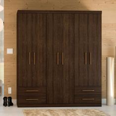 guarda-roupa casal advantage 6 pt 4 gv capuccino wood