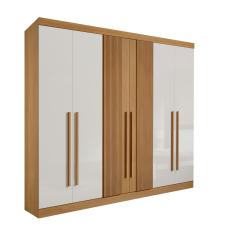 Guarda Roupa Casal Ripado 6 Portas 6 Gavetas Da Vinci Cinamomo Off White 100% MDF - D` Doro