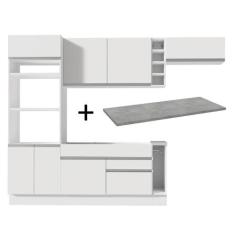Cozinha Completa Madesa Safira com Armário e Balcão + Tampo, Branco