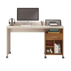 Escrivaninha Mesa de Computador Escritorio com Rodinhas 1 Gaveta Slim 