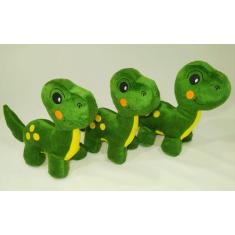 Kit 3 Dino De Pelúcia Antialérgica Brinquedo Criança Presente 27cm - D