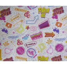 Tecido patchwork am-2594 estampado gamer 5542 dohler 100x150 cm, Branc