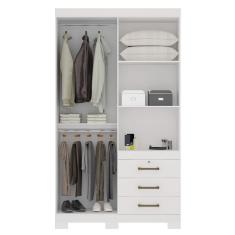 Guarda Roupa Solteiro 4 p Havana Santos Andirá Branco Branco