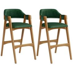 Kit 02 Banquetas Altas Para Cozinha Sala de Jantar Bar Suran L02 mater