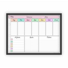 Quadro Planejamento Mensal Planner Com Moldura Mod03