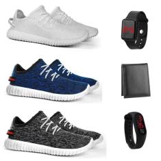 Kit - 3 Pares Tênis Easy + 2 Digitais + Carteira-Masculino