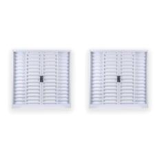 Kit com 2 Janelas de Aço Veneziana de Correr 100x100cm 4 Folhas com Grade Minas Sul MGM Branco