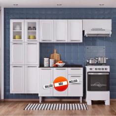 Cozinha Itatiaia Luce Compacta 3 Pecas 2 Vidros Branco Paneleiro Armar