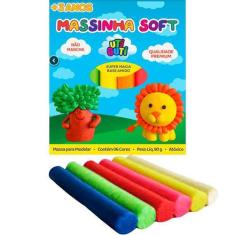 Massa de modelar massinha Soft 90g 6 Cores Uti Guti