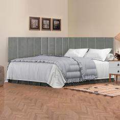 Cabeceira em L para quarto casal cama box - proteção estofada lateral 