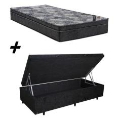 Cama Box Baú Solteiro + Colchão Ortobom Iso Molas Superpocket Ortopill