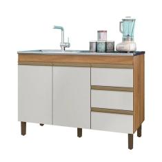 Balcão Pia 6150 Sem Tampo 119 Cm 2 Pt 3 Gv Nature Off White Plla Nature Off White