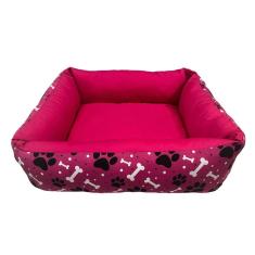 Cama para Cães e Gatos CamaPet Pata Osso Rosa Tamanho M