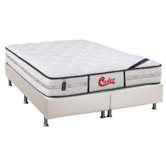 Cama Box King: Colchão Molas Castor Pocket Gold Star Vitagel Classic + Base CRC Courano White(193x203)